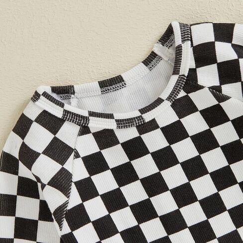Toddler Baby Infant Boy Checkered Clothes Set Long Sleeve Tops with Casual Pants 2Pcs Fall Outfit in Saudi Arabia