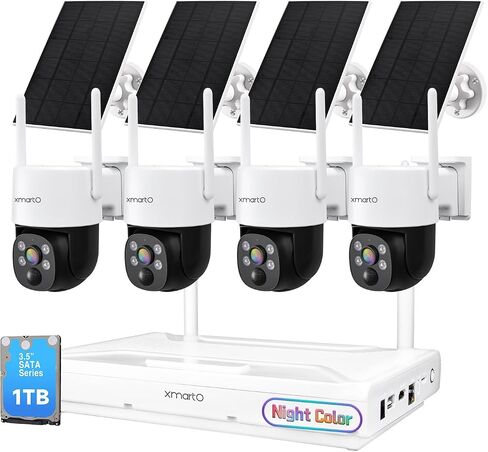 xmartO [Night Color] Super HD Solar Powered Wire-Free Home PTZ Security Camera Wireless Outdoor (Eternal Solar Power, Starlight Night Color Video, 0 Monthly Fee) in Saudi Arabia