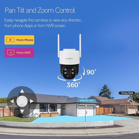 xmartO [Night Color] Super HD Solar Powered Wire-Free Home PTZ Security Camera Wireless Outdoor (Eternal Solar Power, Starlight Night Color Video, 0 Monthly Fee) in Saudi Arabia