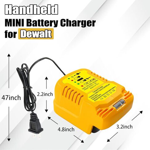 شاحن EID صغير مناسب لبطارية DEWALT 20V 18V MAX لاستبدال بطارية DCB115 لسلسلة XR 18V/20V/60V DCB206 DCB230 DCB240 DCB612 DCB609 DCB606 (ليس لـ 12 فولت) in Kuwait
