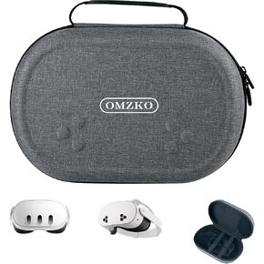 Large Carrying Case For Meta Quest 3S, Shockproof EVA & Nylon, Grey, VR Cover Bag for Quest 3S/3 Accessories, Suitable for Travel and Home Storage