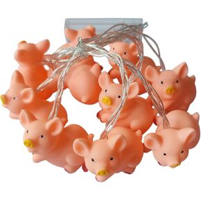 1.65m 10LEDs Decorative Fairy Pig Shape Night Mood Light Romantic Lamp for Home Indoor Bedroom Party Festival Décor Warm White