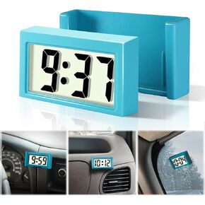 Betus Digital Car Dashboard Clock - Jumbo LCD Time & Date Display with Adhesive Mount for Vehicle Dashboard & Air Vent (Black, 3-Pack)