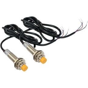 4Pcs M12 Proximity Sensor, NPN NO Inductive Proximity Sensor, Approach Switch, 4mm Detecting Distance Normally Open 6-36V LJ12A3-4-Z/BX, Unshielded, Can Replace Small Switches and Limit Switches