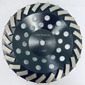 CSST 7 inch Standard Diamond Grinding Cup Wheel Segmented Turbo Cup for Concrete Mortar with 5/8-Inch 11mm Thread (7")