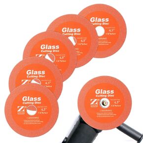 5 Pcs Glass Cutting Disc for Angle Grinder, 4.5" x 7/8" Glass Cutter, Diamond-Edged Glass Cutters Tools for Grinding Glass, Jade, Crystal, Wine Bottles, Tile.