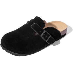 Full Range of Sizes Women's and Men's Cork Suede Clogs and Mules,Soft Leather Sandal,House Slipper,Skin-Friendly Footbed,Adjustable Buckle,Arch Support,Pink 6
