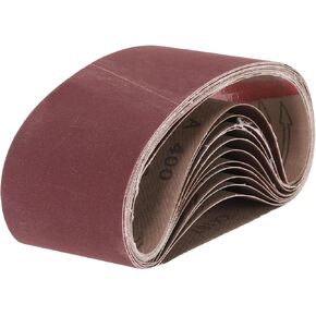 uxcell 12pcs 3" x 21" Sanding Belts 400 Grits Aluminum Oxide Abrasive Belt Sander Paper Sanding Papers for Metal Wood Grinding Polishing, Reddish Brown