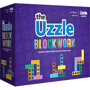 Blockwork by Uzzle Games - Fast-Paced Family Board Games - Multiple Difficulty Levels - Enjoyable and Challenging Puzzle Games – 2 to 4 Players – A Complete Family Night Fun Package - for Ages 4+