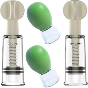 2 Pair Nipple Play Nipple Corector for Flat and Inverted Nipples, Inverted Nipple Puller Vacuum Suction Cupping Device Nipple Sucker, Breastfeeding or Women