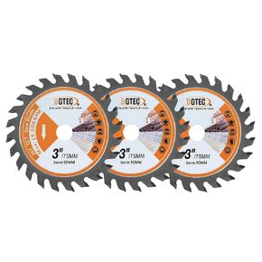 TCT Carbide Wood Saw Blade - BGTEC Wood Cutting Wheel 3 PCS 3"/75mm 24T with 10mm Arbor for Angle Grinder to Cutting Wood Plastic