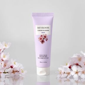 Cherry Blossom Hand Cream for Dry Skin - Made in USA - 30 ml / 1.01 Fl Oz - Shea Butter, Natural Oils, Vitamin E Cream for Women - Travel Size/Carry On Bag
