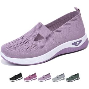 Orthopedic Walking Shoes for Women 2024 New Women's Woven Breathable Soft Sole Shoes Mesh Slip On Sneakers