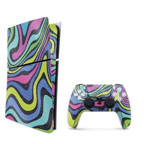Carbon Fiber Gaming Skin Compatible with PlayStation 5 Slim Digital Edition Combo with Controller - Mushrooms - Premium 3M Vinyl Protective Wrap Decal Cover | Crafted in The USA by MightySkins
