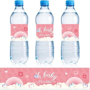 50pcs Baby Shower Water Bottle Labels, Waterproof Decorative Water Bottle Labels Personalized Water Bottle Wrap Stickers for Baby Shower Party Decorations (Animal Style)