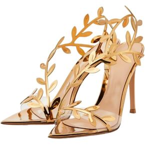 sexytag Clear Stiletto High Heels Pointed Open Toe Strappy Slingback Heeled Sandals for Women