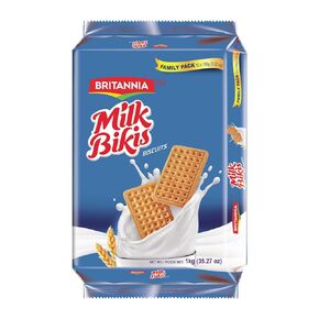 Britannia Milk Bikis Biscuits 3.17oz (90g) - Kids Favorite Breakfast & Tea Time Snacks (Pack of 6)