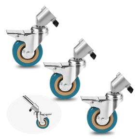 Selens Professional Light Stand Wheels Set 0.9inch/22mm,Rubber Wheels with Durable Metal Construction Foot Brake Lock for Photography Light Stand