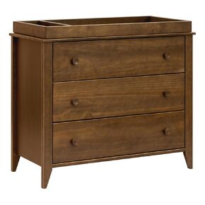 Babyletto Sprout 3-Drawer Changer Dresser with Removable Changing Tray in Natural Walnut, Greenguard Gold Certified