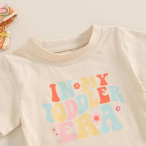 Western Toddler Baby Girl Clothes Vintage Short Sleeve Top Fringe T-Shirt Kids Bell Bottoms Flare Pants Outfits Set in Kuwait