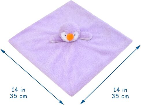Baby Purple Penguin Soft Stuffed Animal Security Blanket, Plush Penguin Character Lovey Blanket, Baby Shower/Nursery Gift, Newborn Infant Toddler Snuggle Blankie for Girls Boys, 14 Inches in Kuwait