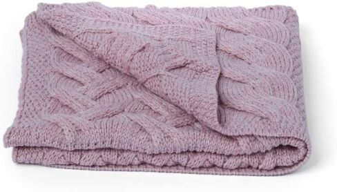 Aran Woollen Mills Supersoft Merino Irish Baby Blanket Cable Knit Throw Made in Ireland 22" x 32" (Sea Foam Green) in Saudi Arabia