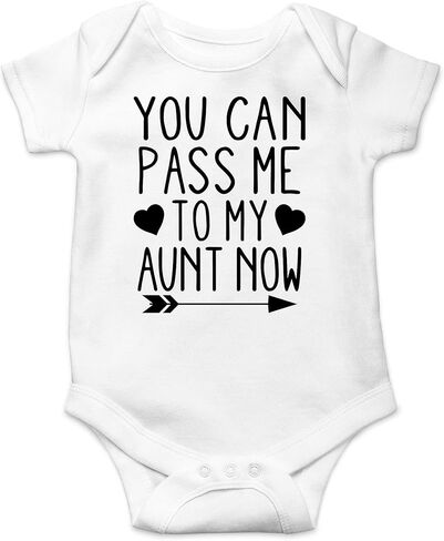 AW Fashions You Can Pass Me To My Aunt Now Baby Bodysuit Adorable Newborn Apparel Boy or Girl Clothing in Saudi Arabia