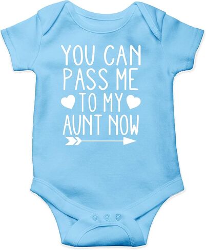 AW Fashions You Can Pass Me To My Aunt Now Baby Bodysuit Adorable Newborn Apparel Boy or Girl Clothing in Saudi Arabia