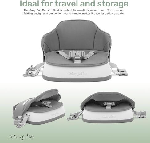 مقعد معزز Dream On Me Cozy Pod مع غطاء قابل للإزالة باللون الرمادي in Saudi Arabia