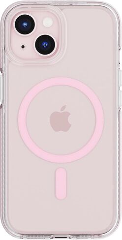 Tech21 Evo Crystal for iPhone 15 - Compatible with MagSafe - Impact Protection Case - Pink in Saudi Arabia