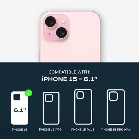 Tech21 Evo Crystal for iPhone 15 - Compatible with MagSafe - Impact Protection Case - Pink in Saudi Arabia