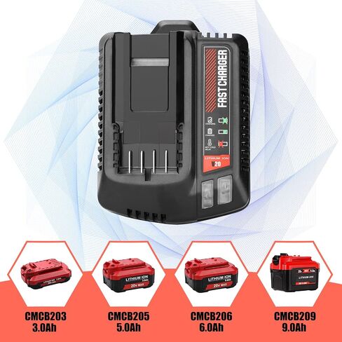 1 حزمة شاحن بطارية 20 فولت بديل لشاحن بطارية Craftsman V20 متوافق مع بطارية ليثيوم 20 فولت CMCB201 CMCB202 CMCB204 CMCB205 CMCB206 متوافق مع بطارية سلسلة V20 in Kuwait