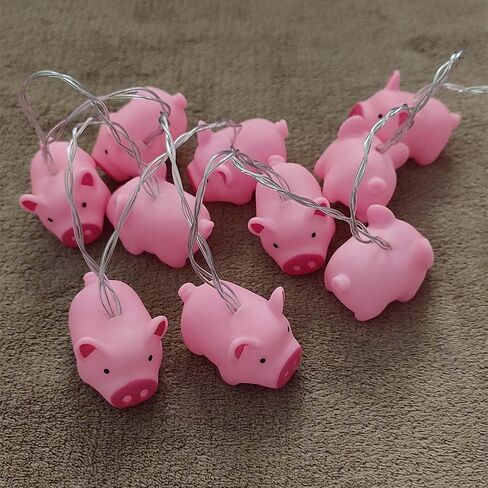 1.65m 10LEDs Decorative Fairy Pig Shape Night Mood Light Romantic Lamp for Home Indoor Bedroom Party Festival Décor Warm White in Kuwait