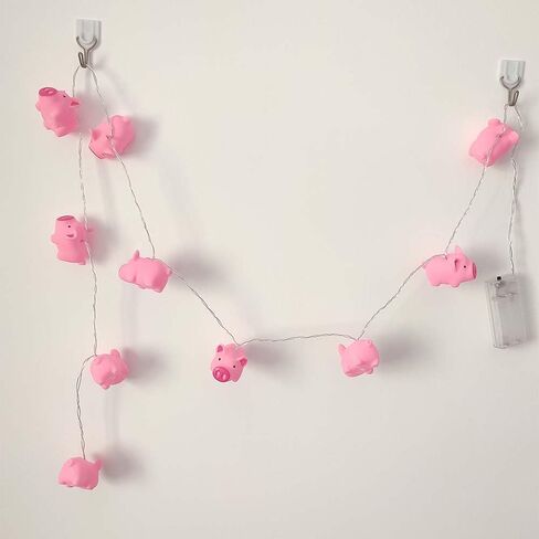 1.65m 10LEDs Decorative Fairy Pig Shape Night Mood Light Romantic Lamp for Home Indoor Bedroom Party Festival Décor Warm White in Kuwait