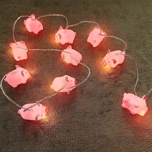 1.65m 10LEDs Decorative Fairy Pig Shape Night Mood Light Romantic Lamp for Home Indoor Bedroom Party Festival Décor Warm White in Kuwait