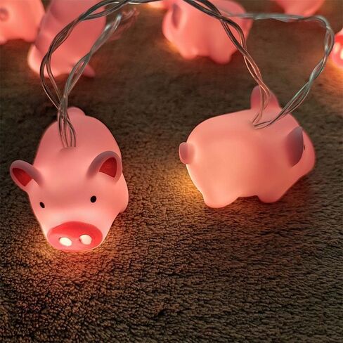 1.65m 10LEDs Decorative Fairy Pig Shape Night Mood Light Romantic Lamp for Home Indoor Bedroom Party Festival Décor Warm White in Kuwait