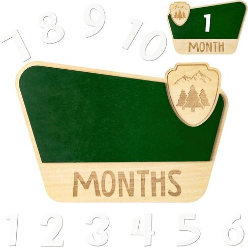 بطاقات معلم شهرية للأطفال من R HORSE، أقراص معلم شهرية خشبية للمنتزه الوطني مع بطاقات أرقام، إعلان علامات أشهر الطفل، هدايا عيد الميلاد لحديثي الولادة للأولاد والبنات in Kuwait