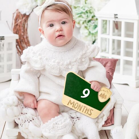 بطاقات معلم شهرية للأطفال من R HORSE، أقراص معلم شهرية خشبية للمنتزه الوطني مع بطاقات أرقام، إعلان علامات أشهر الطفل، هدايا عيد الميلاد لحديثي الولادة للأولاد والبنات in Kuwait