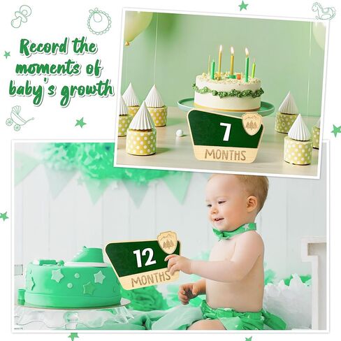 بطاقات معلم شهرية للأطفال من R HORSE، أقراص معلم شهرية خشبية للمنتزه الوطني مع بطاقات أرقام، إعلان علامات أشهر الطفل، هدايا عيد الميلاد لحديثي الولادة للأولاد والبنات in Kuwait