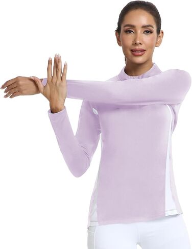 AGVNG Womens 1/4 Zip Pullover Fleece Thermal Lightweight Shirts Long Sleeve Athletic Hiking Running Workout Golf Tops in Saudi Arabia