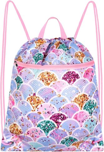 RLGPBON Drawstring Backpack for Kids Girls and Boy,Girls Gym Dance Bag,Sports Gym Bag for Girls Kids Waterproof Swimming Beach Sackpack in Kuwait
