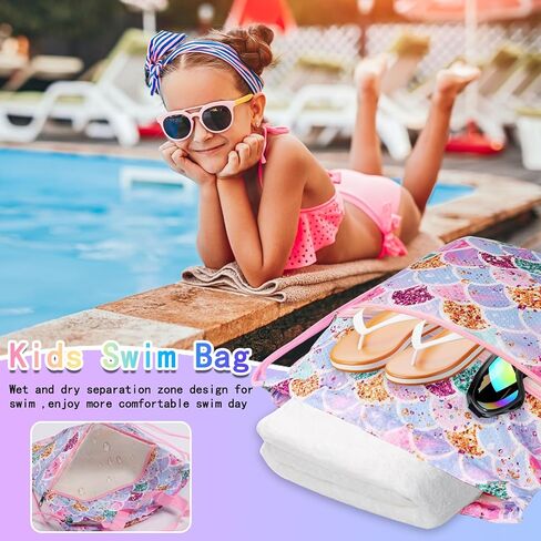 RLGPBON Drawstring Backpack for Kids Girls and Boy,Girls Gym Dance Bag,Sports Gym Bag for Girls Kids Waterproof Swimming Beach Sackpack in Kuwait