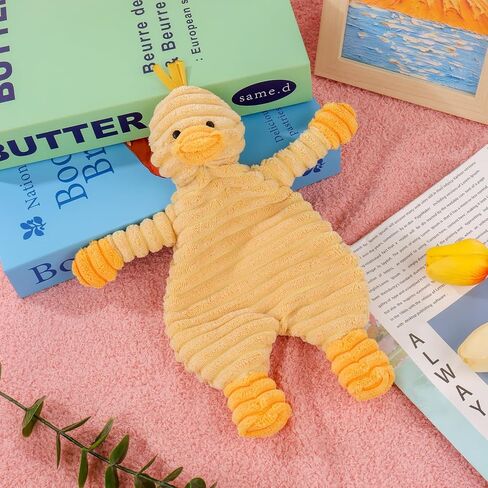 Apricot Lamb Corduroy Duck Soft Loveys for Babies, Security Blanket for Baby Boy and Girl, 10.3 Inches for Infant and Toddlers in Saudi Arabia