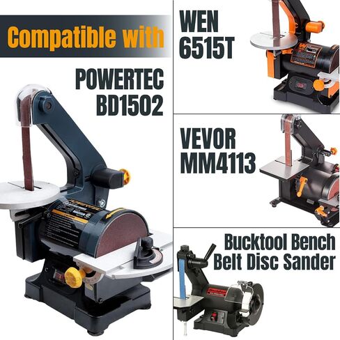 POWERTEC 11127-7 1 × 30 بوصة مجموعة أحزمة صنفرة A/O وعصا تنظيف كاشطة، تشكيلة 24PK، 4 لكل منها 60/80/120/180/240/400 حبيبة لـ WEN 6515T، حزام Bucktool وممحاة قرص الصنفرة المطاطية الطبيعية in Saudi Arabia