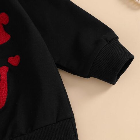 Toddler Baby Boy Valentine's Day Outfit Lover Boy Embroidery Letter Sweatshirt Pullover Tops Jogger Pants Clothes in Kuwait