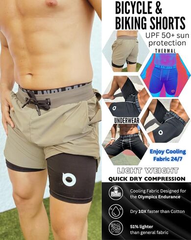 Olympian Durable Duty Spandex All Season UPF 50+ Premium Gear Athletic Sports Lightweight Men's Compression Shorts in Saudi Arabia