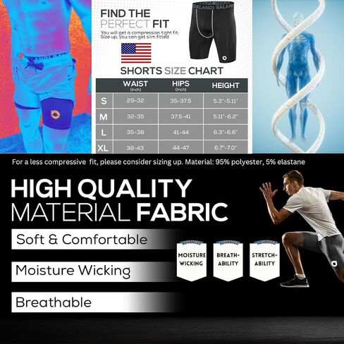 Olympian Durable Duty Spandex All Season UPF 50+ Premium Gear Athletic Sports Lightweight Men's Compression Shorts in Saudi Arabia