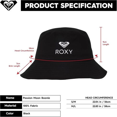 Roxy Women's Passion Moon Boonie Bucket Hat Wide Brim Sun Protection, Lightweight and Breathable with Adjustable Drawstring in Saudi Arabia