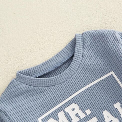 Toddler Baby Boy Clothes Fall Winter Outfits Letter Long Sleeve Crewneck Sweatshirt Elastic Waist Pants Set 2Pcs in Kuwait