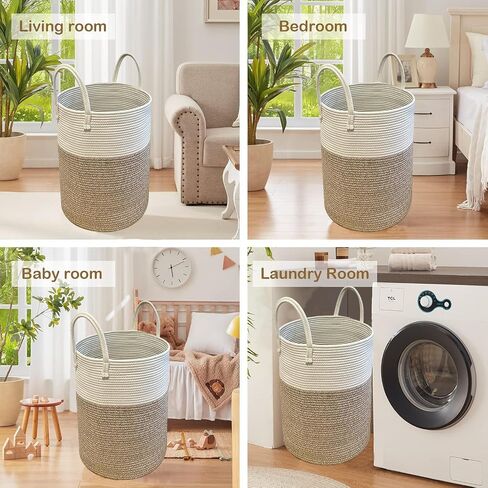 Collapsible Laundry Basket - Sturdy Clothes Hamper with Handles for Easy Transportation - Stain-Resistant Laundry Hamper with Ventilation for Storage Solutions 58L Blanket Basket for Bedroom in Saudi Arabia